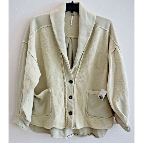 Free People OB1226826 Women's Sz XS Beige Jordan Soft Shell Coat Jacket $128 - Picture 3 of 9